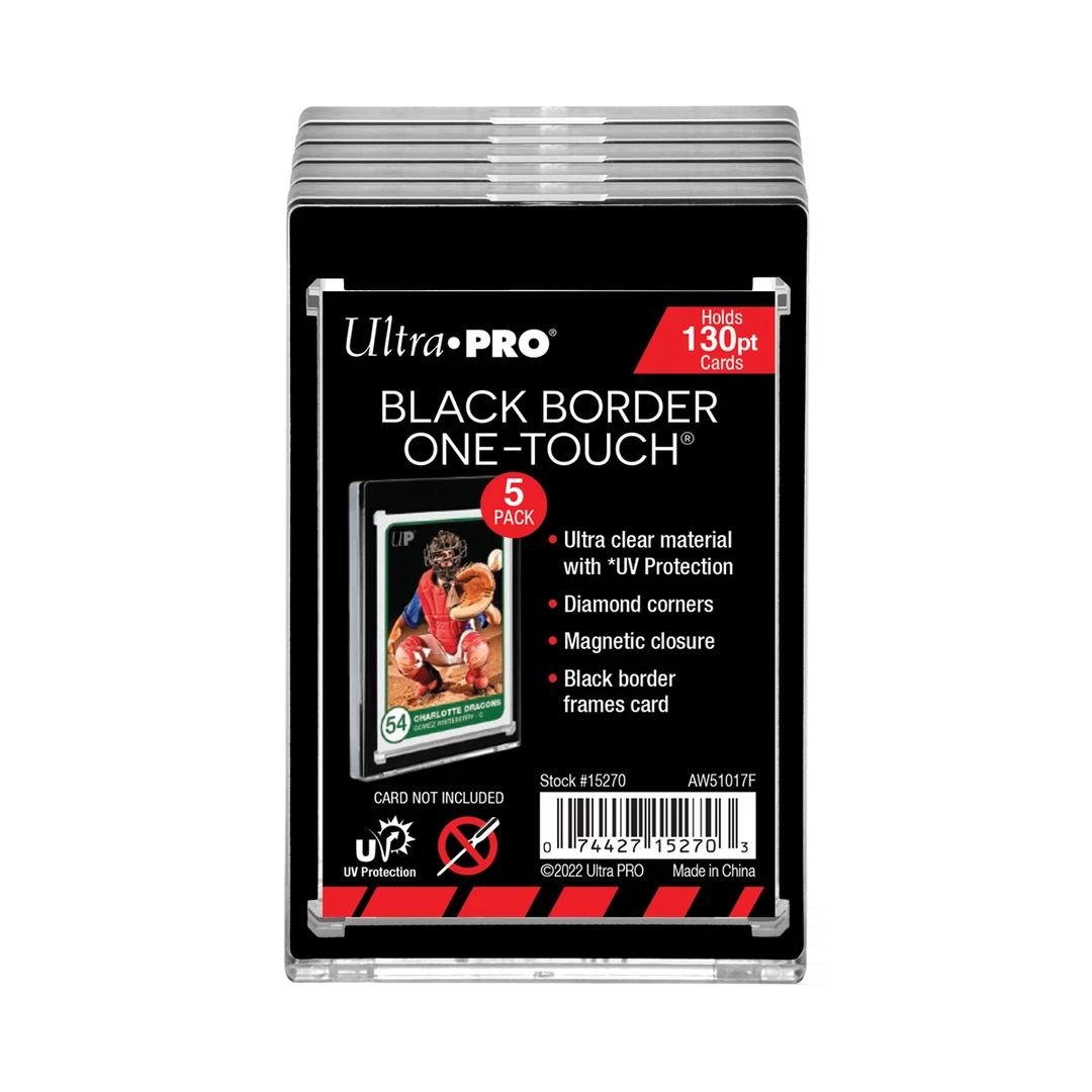 Ultra PRO Sports 130PT Black Border UV ONE-TOUCH Magnetic Holders (5ct)