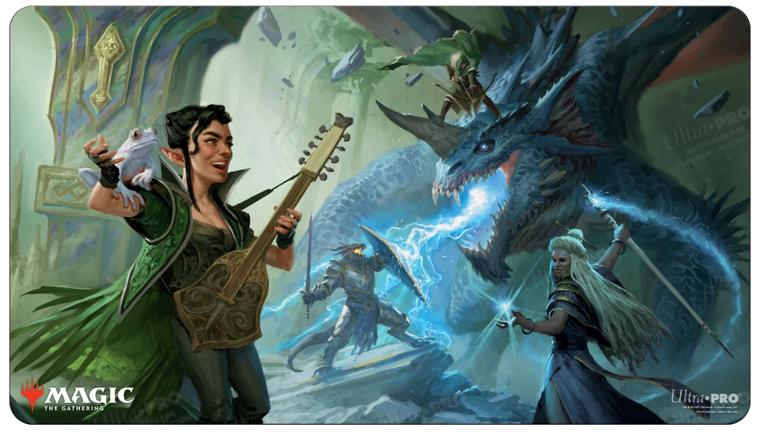 Ultra PRO Adventures In The Forgotten Realms The Party Fighting Blue Dragon Standard Gaming Playmat For Magic: The Gathering