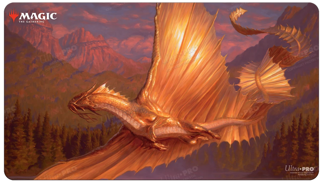 Ultra PRO Adventures In The Forgotten Realms Adult Gold Dragon Standard Gaming Playmat For Magic: The Gathering