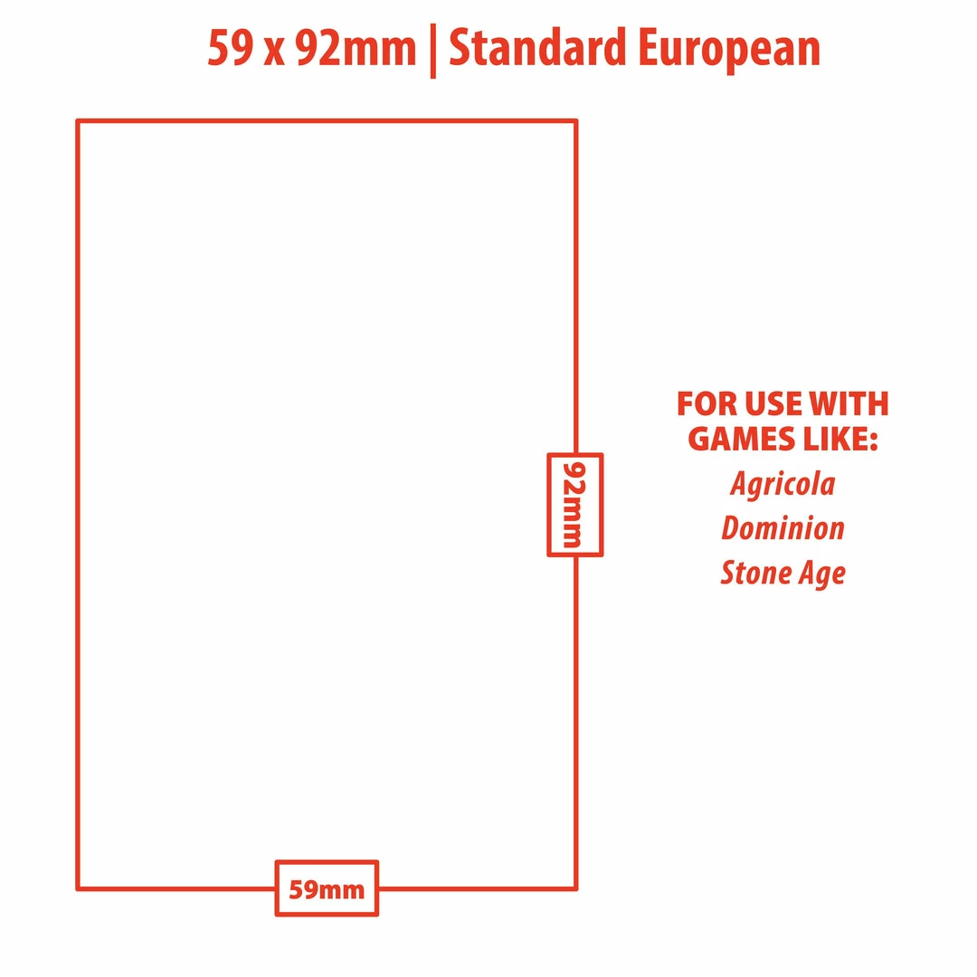 Ultra PRO Standard European Board Game Sleeves (50ct) For 59mm X 92mm Cards