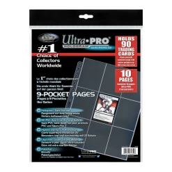 Ultra PRO Pages & Organization Platinum Series 9-Pocket 11-Hole Punch Pages (10ct) For Standard Size Cards