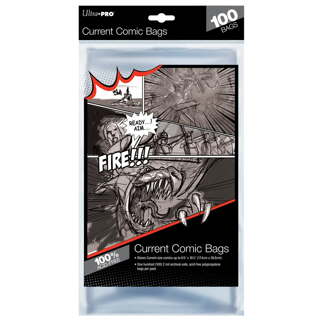 Ultra PRO Current Size Comic Bags (100ct) Comic Book Storage