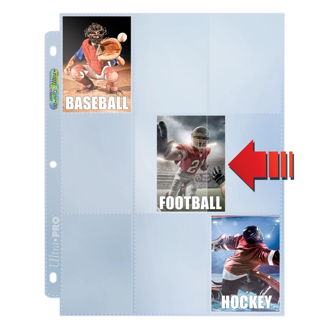 Ultra PRO Platinum Series 9-Pocket 3-Hole Punch Side Load Pages (100ct) For Standard Size Cards Pages & Organization